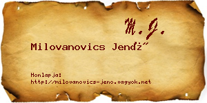 Milovanovics Jenő névjegykártya